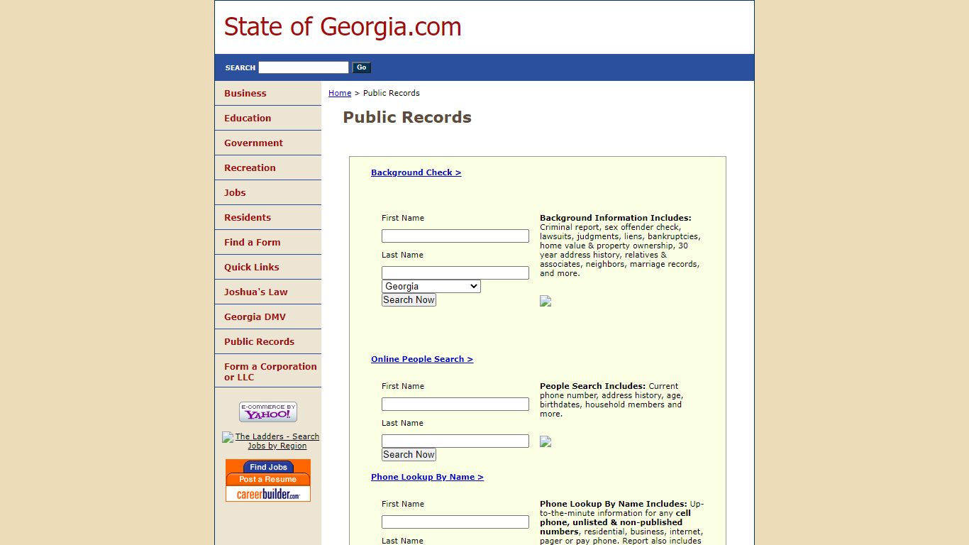Public Records - State of Georgia.com